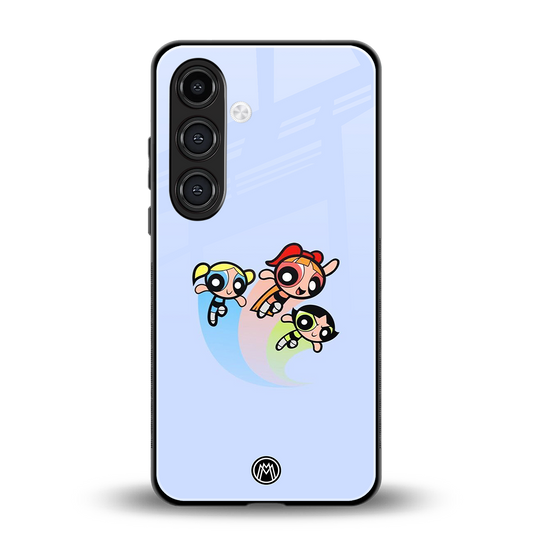 powerpuff girls cartoon back phone cover | glass case for samsung galaxy s23 plus