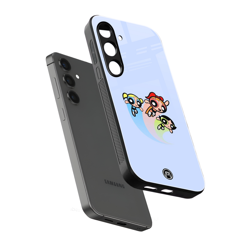powerpuff girls cartoon back phone cover | glass case for samsung galaxy s25