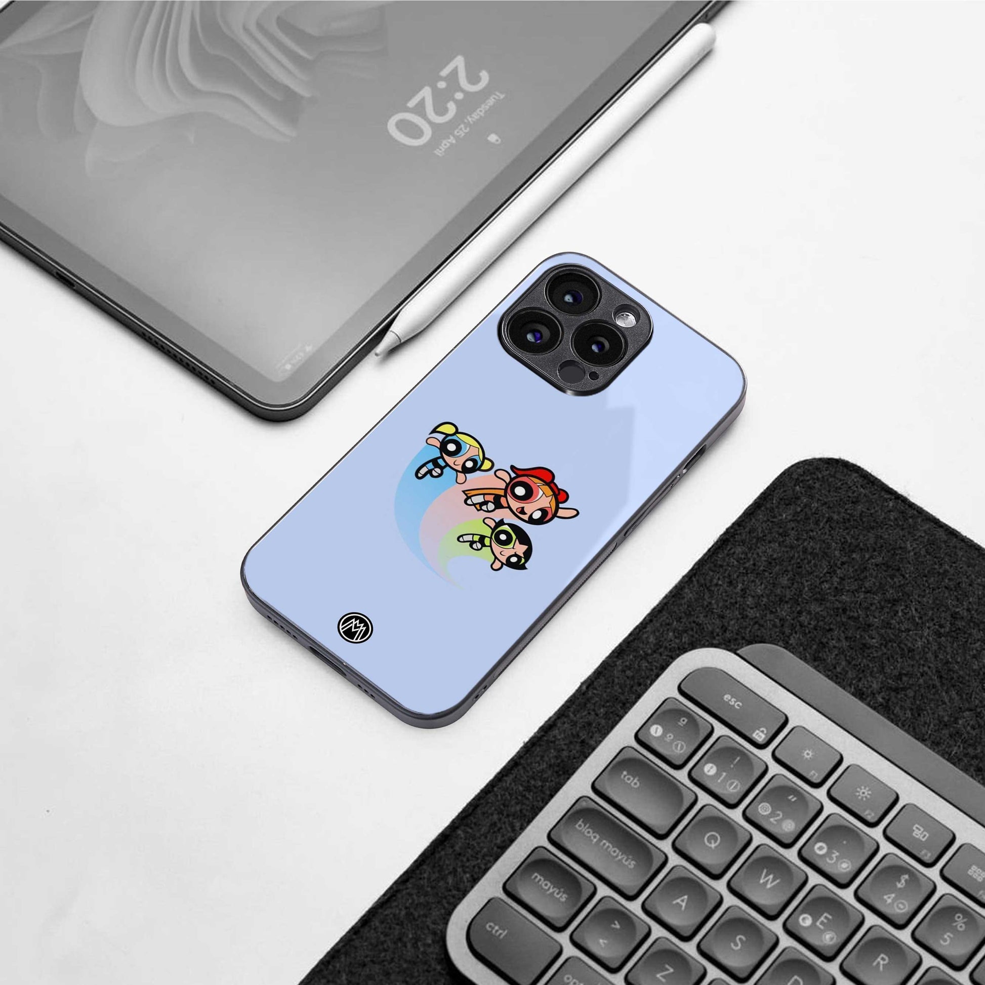 powerpuff girls cartoon back phone cover | glass case for samsung galaxy s24 ultra