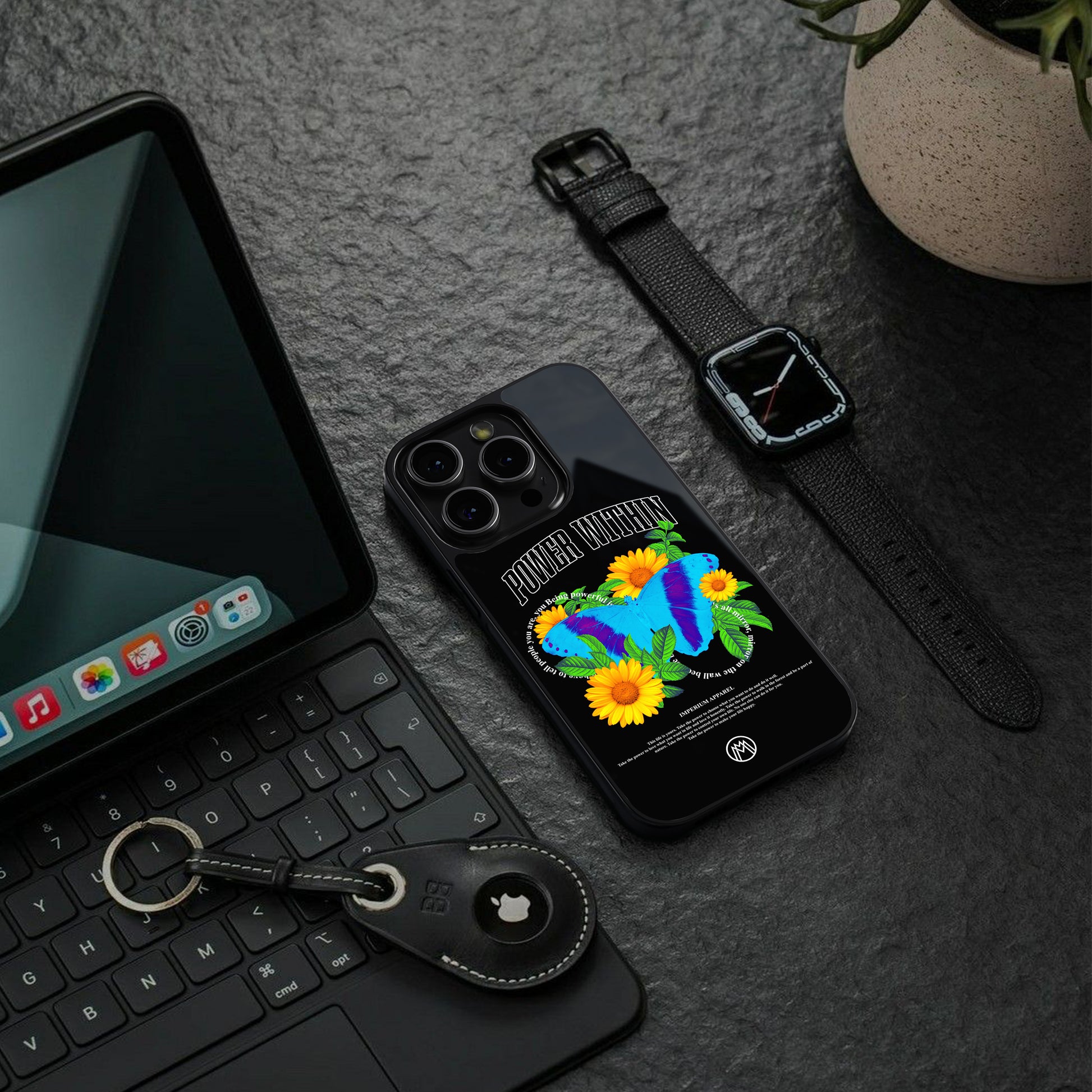 power within back phone cover | glass case for iphone 16 pro