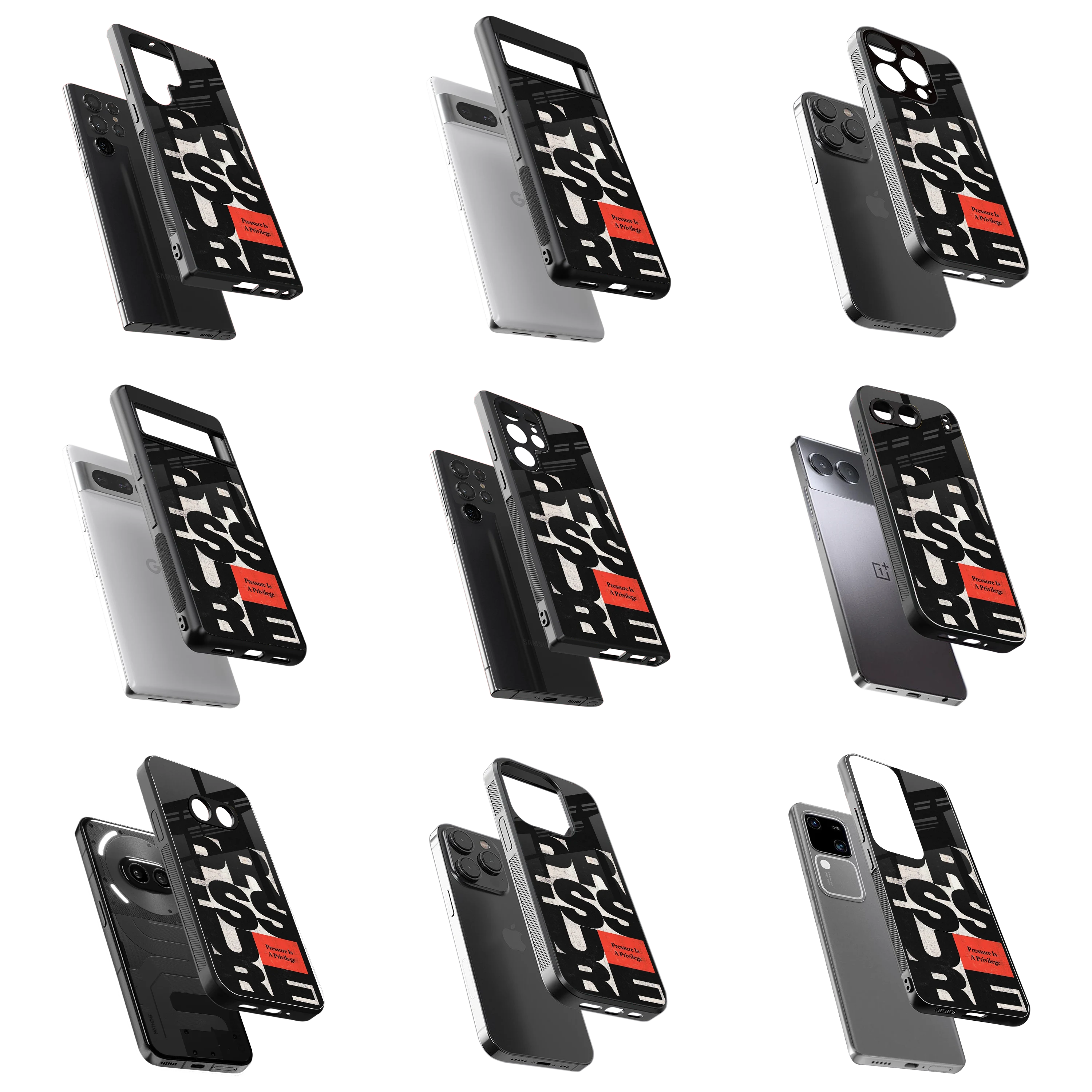 Durable Glass Back Mobile Case for iPhone, Samsung, OnePlus, Google Pixel, Redmi, Vivo, Oppo