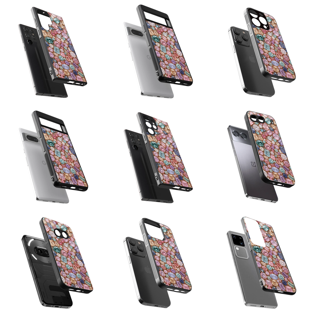 Durable Glass Back Mobile Case for iPhone, Samsung, OnePlus, Google Pixel, Redmi, Vivo, Oppo