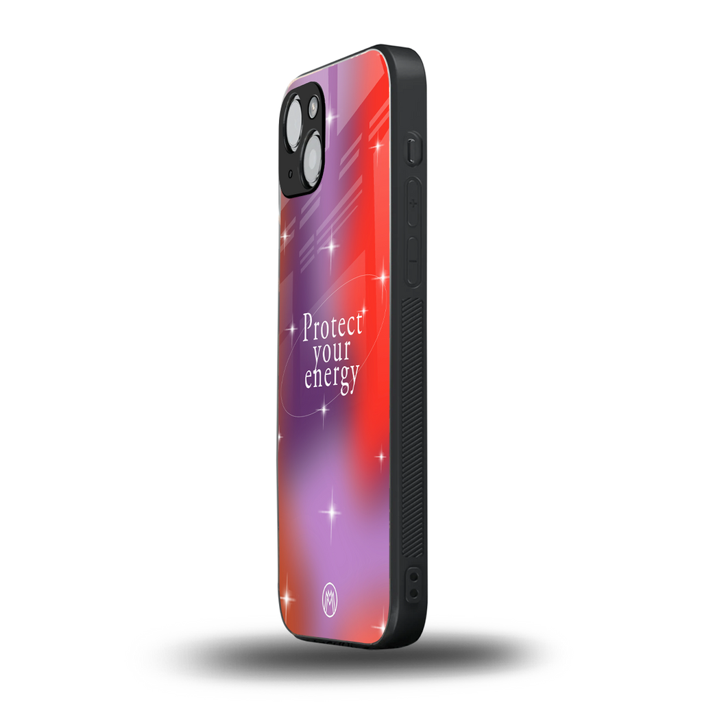 protect your energy back phone cover | glass case for iphone 15 plus