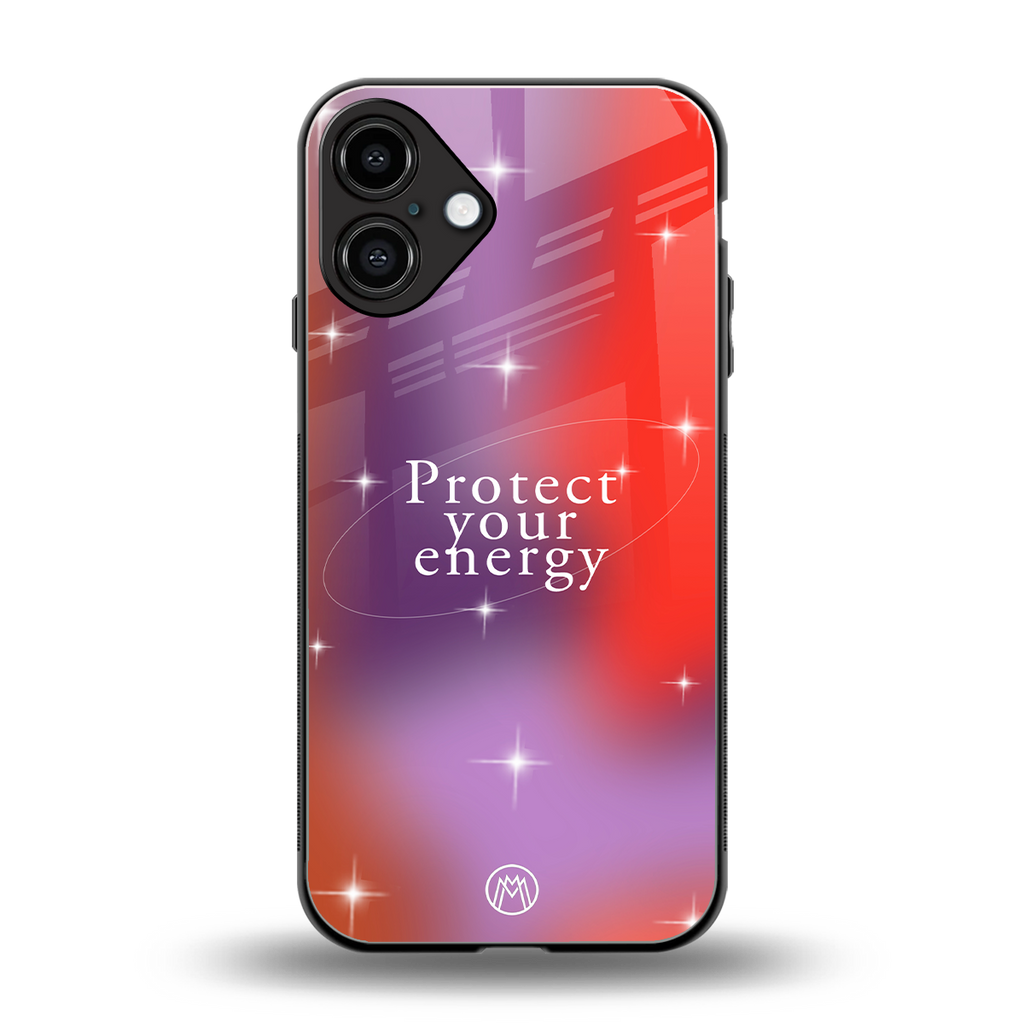 protect your energy back phone cover | glass case for iphone 16 plus