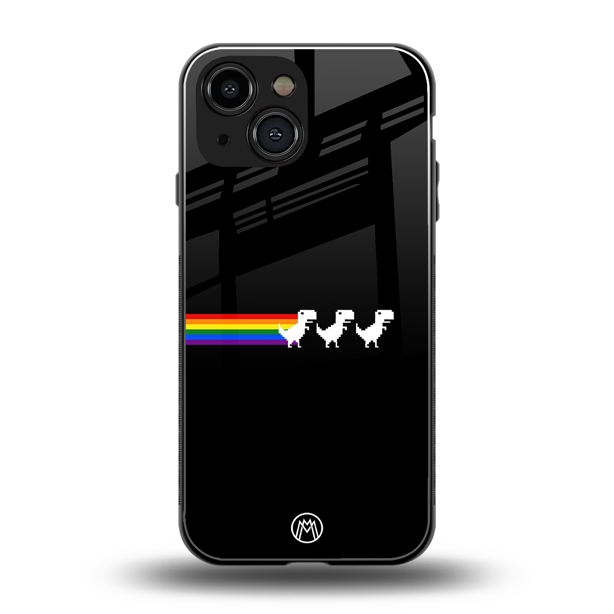 proud dinosaurs dark edition back phone cover | glass case for iphone 13 mini