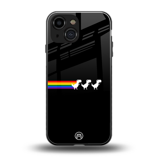 proud dinosaurs dark edition back phone cover | glass case for iphone 13 mini