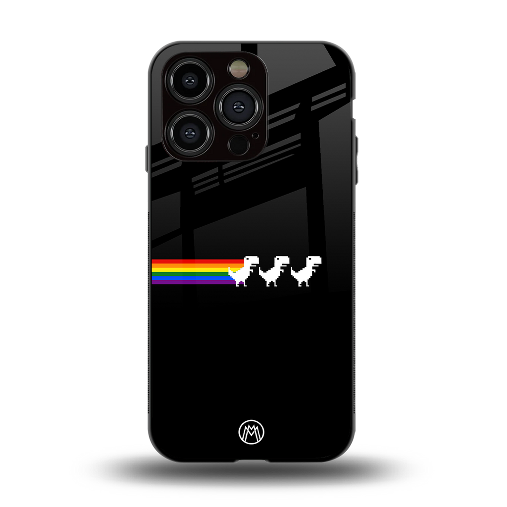 proud dinosaurs dark edition back phone cover | glass case for iphone 13 pro