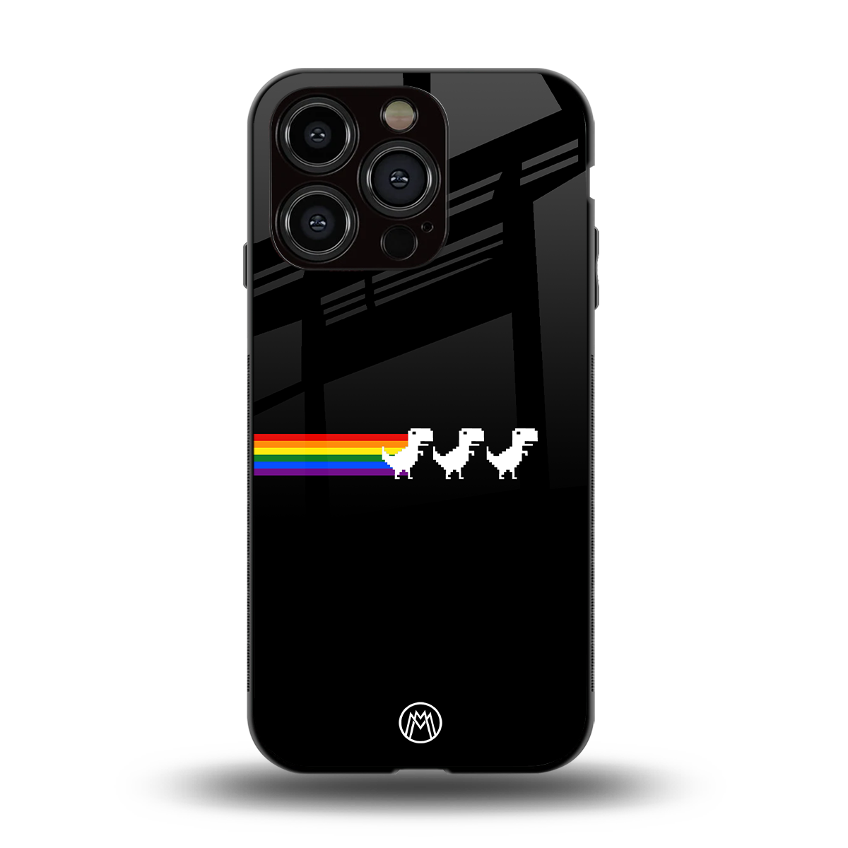 proud dinosaurs dark edition back phone cover | glass case for iphone 13 pro