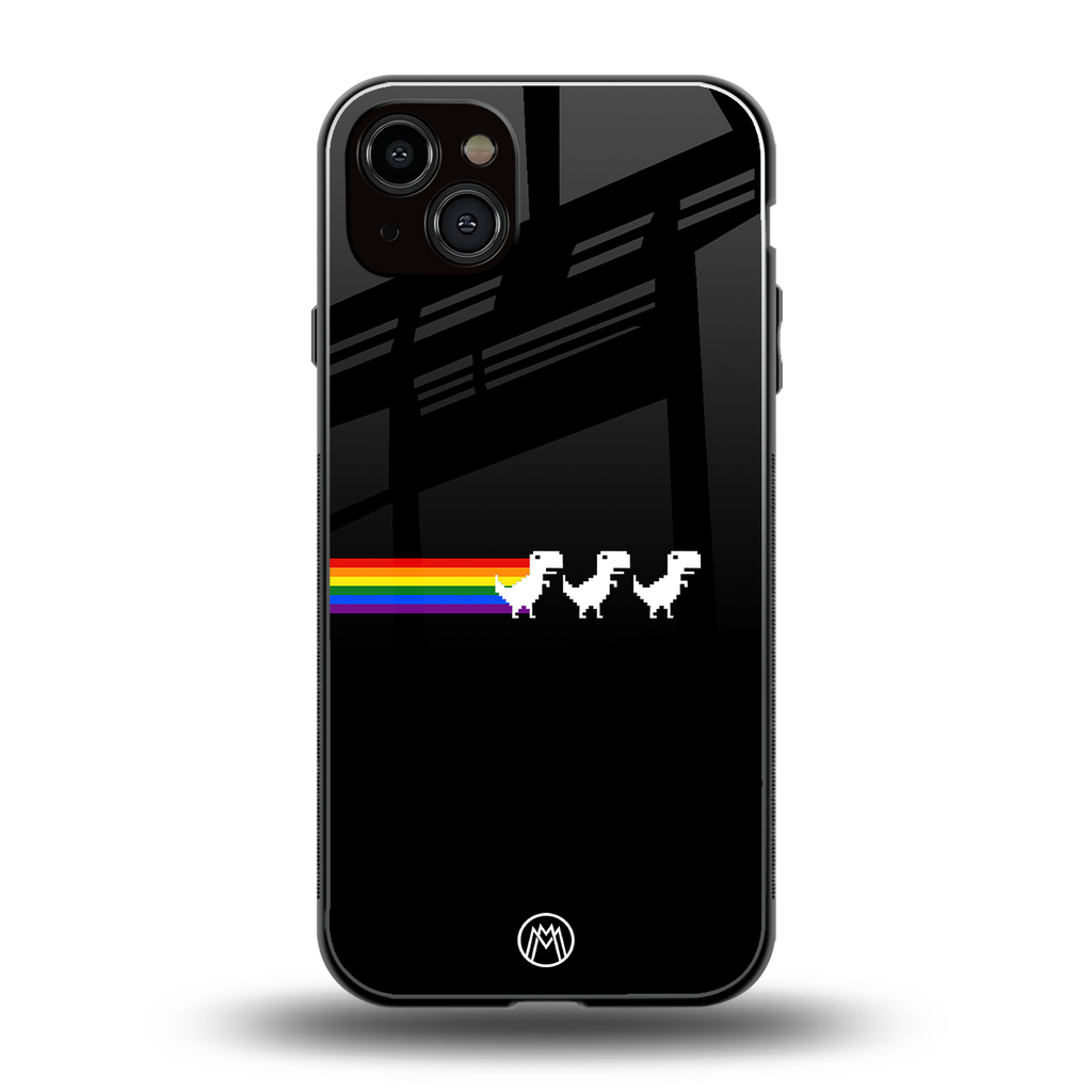 proud dinosaurs dark edition back phone cover | glass case for iphone 15 plus