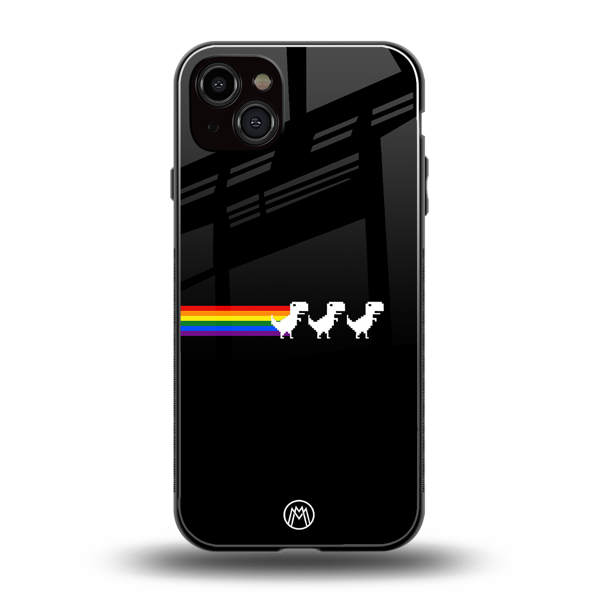 proud dinosaurs dark edition back phone cover | glass case for iphone 15 plus