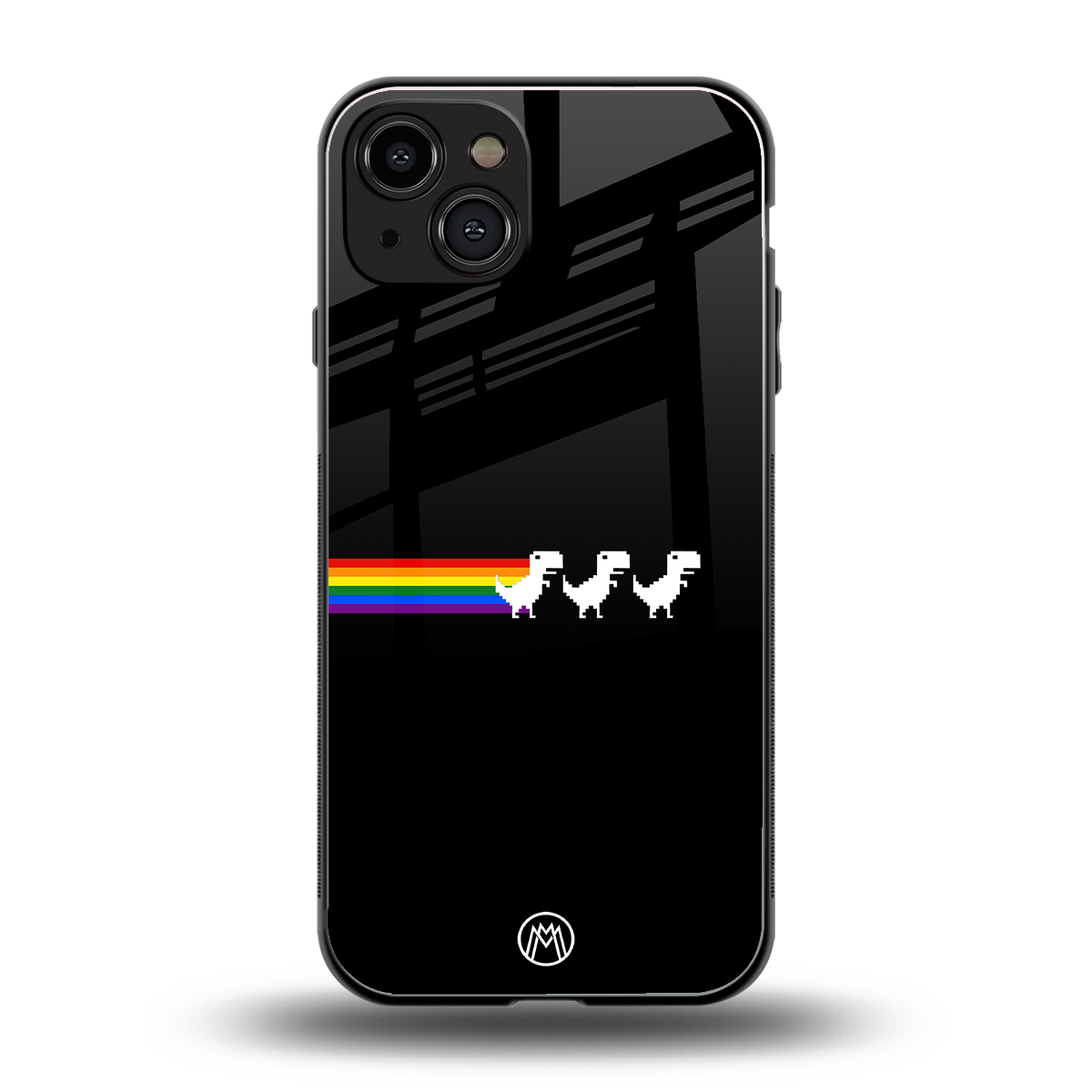 proud dinosaurs dark edition back phone cover | glass case for iphone 15