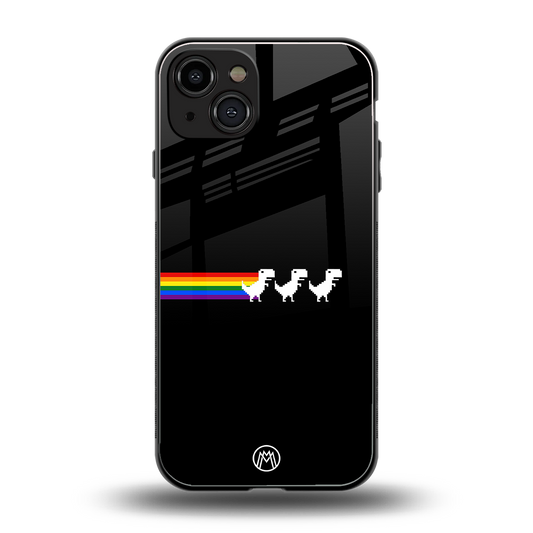 proud dinosaurs dark edition back phone cover | glass case for iphone 15