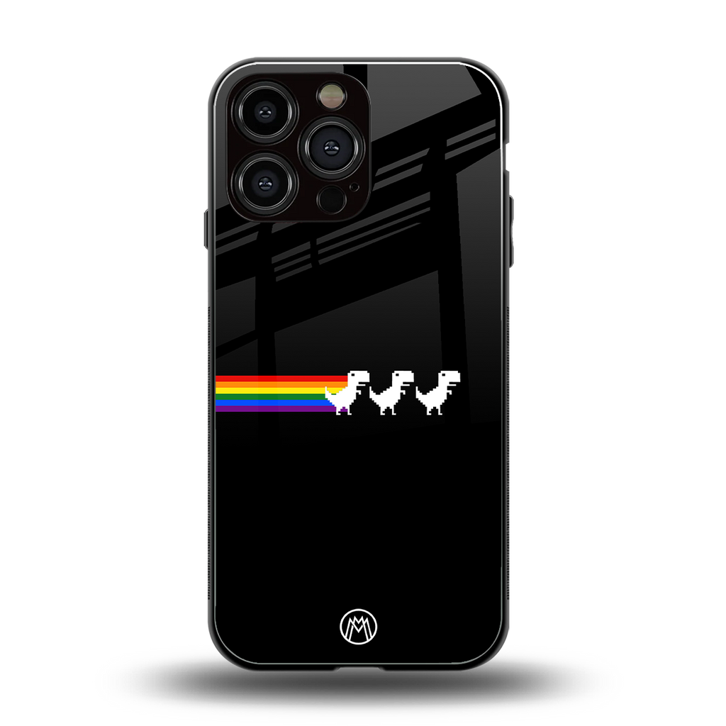 proud dinosaurs dark edition back phone cover | glass case for iphone 16 pro max