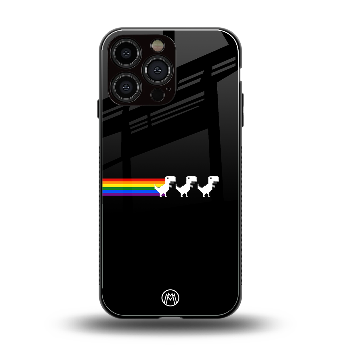 proud dinosaurs dark edition back phone cover | glass case for iphone 16 pro max