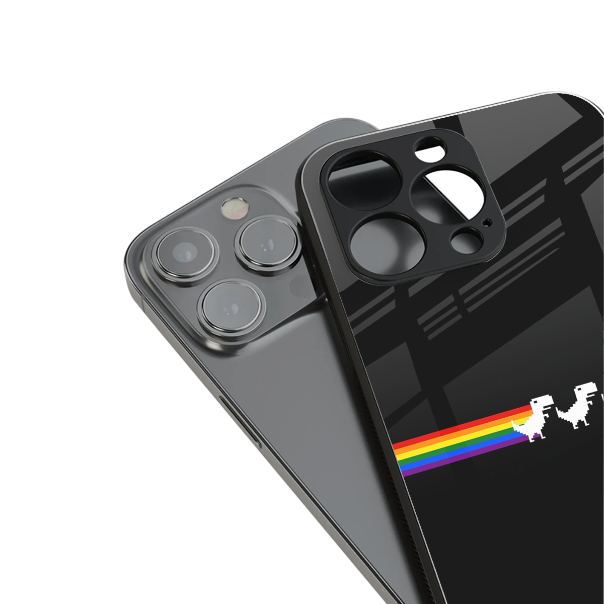 proud dinosaurs dark edition back phone cover | glass case for iphone 13 pro