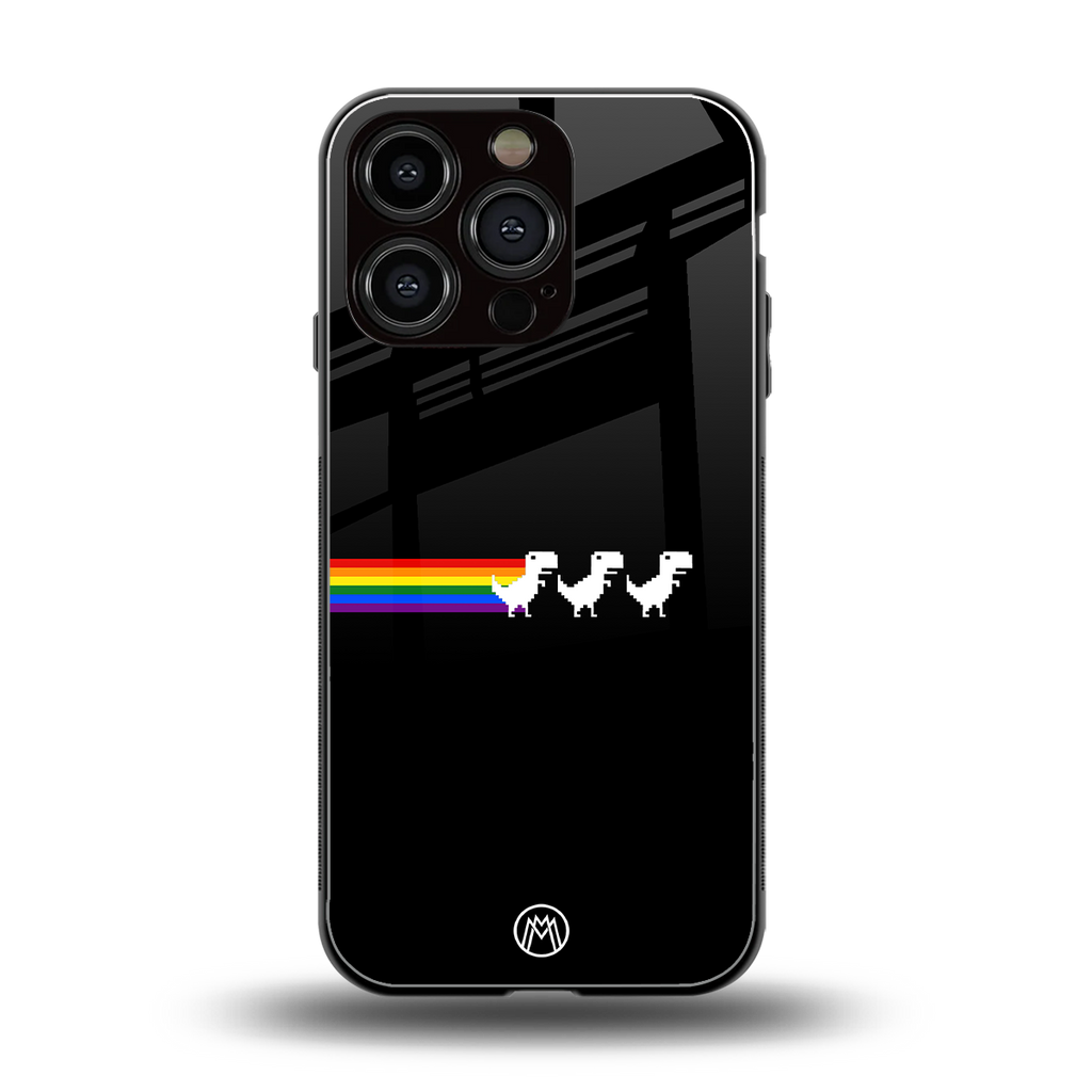 proud dinosaurs dark edition back phone cover | glass case for iphone 16 pro