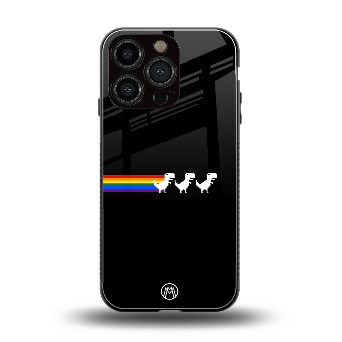 proud dinosaurs dark edition back phone cover | glass case for iphone 16 pro