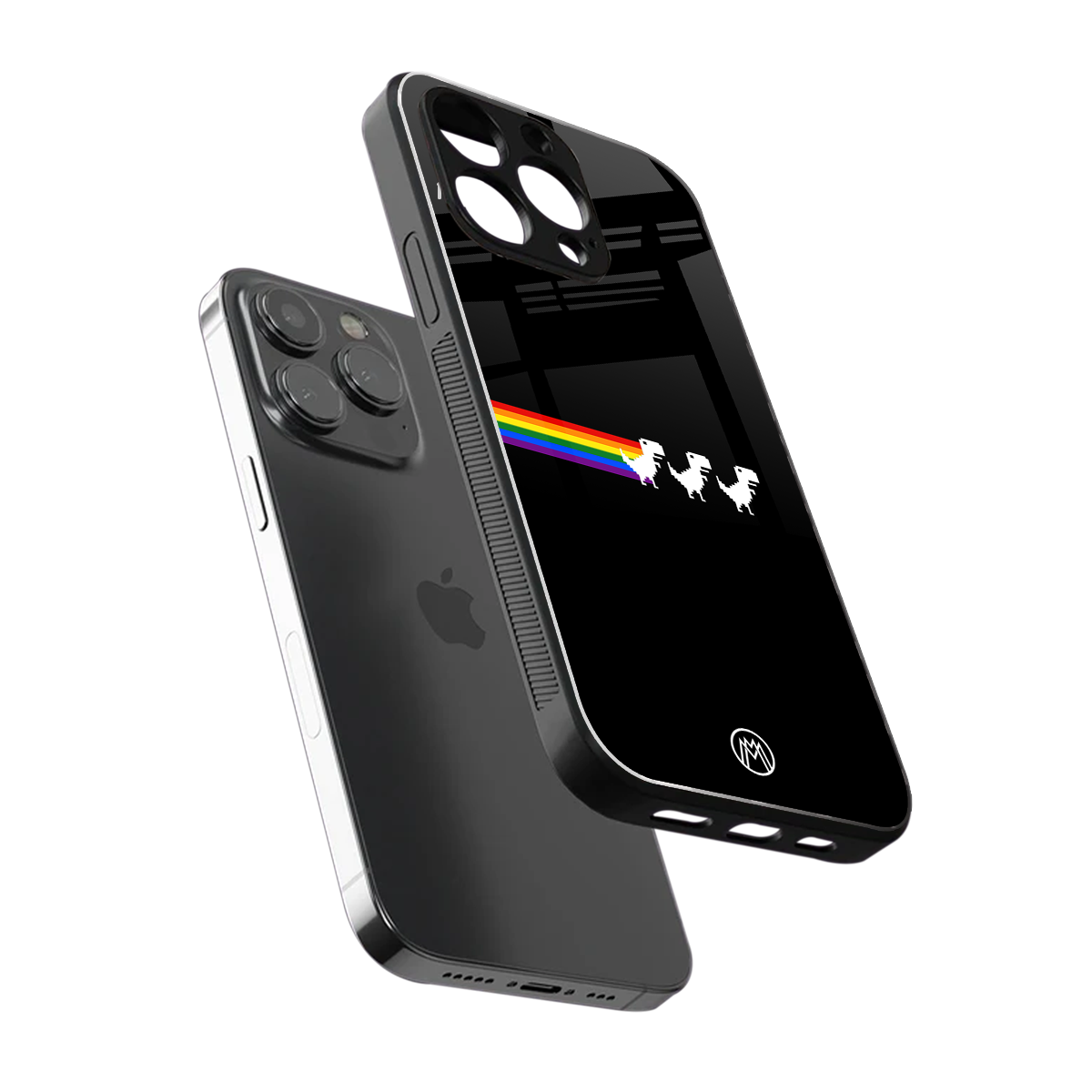 proud dinosaurs dark edition back phone cover | glass case for iphone 16 pro