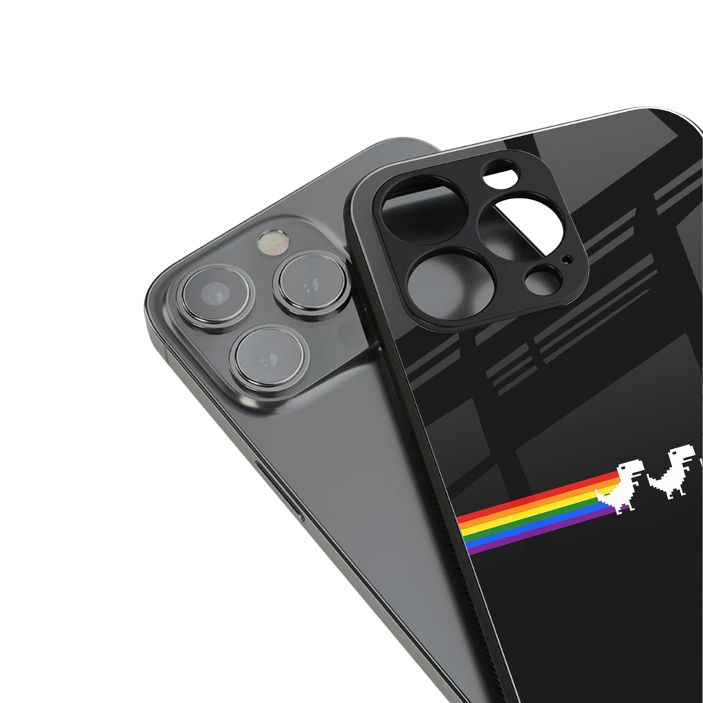 proud dinosaurs dark edition back phone cover | glass case for iphone 14 plus