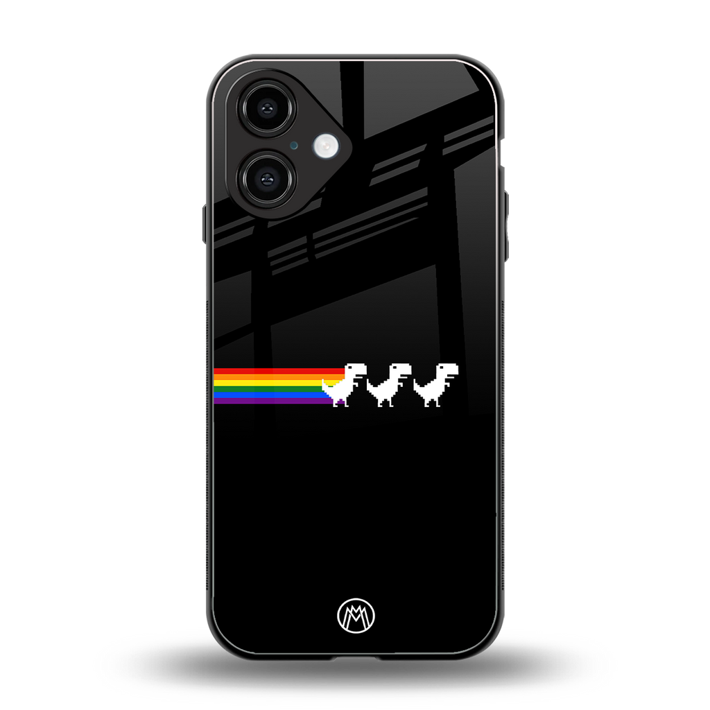 proud dinosaurs dark edition back phone cover | glass case for iphone 16