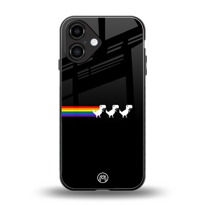 proud dinosaurs dark edition back phone cover | glass case for iphone 16
