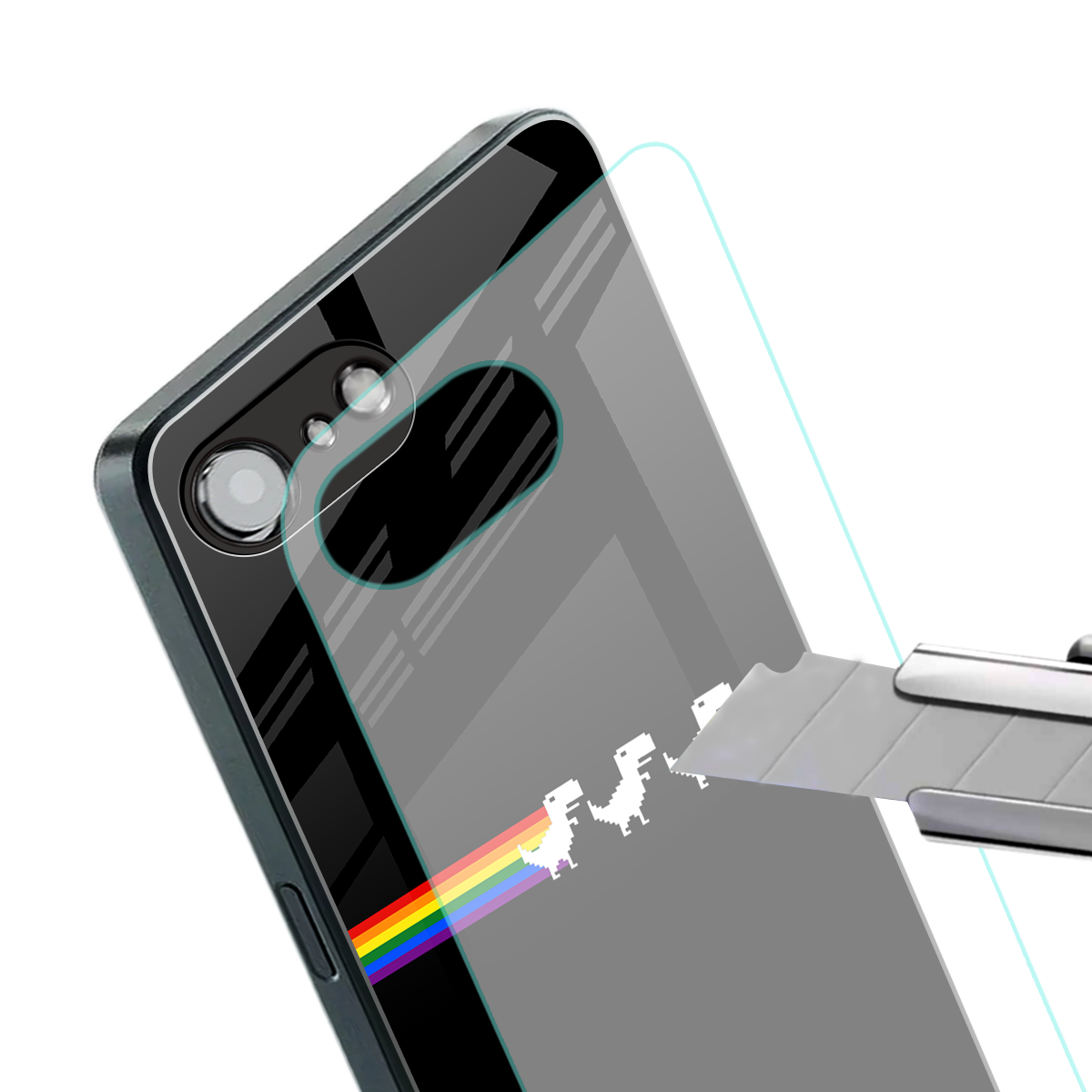 proud dinosaurs dark edition back phone cover | glass case for iphone 16e