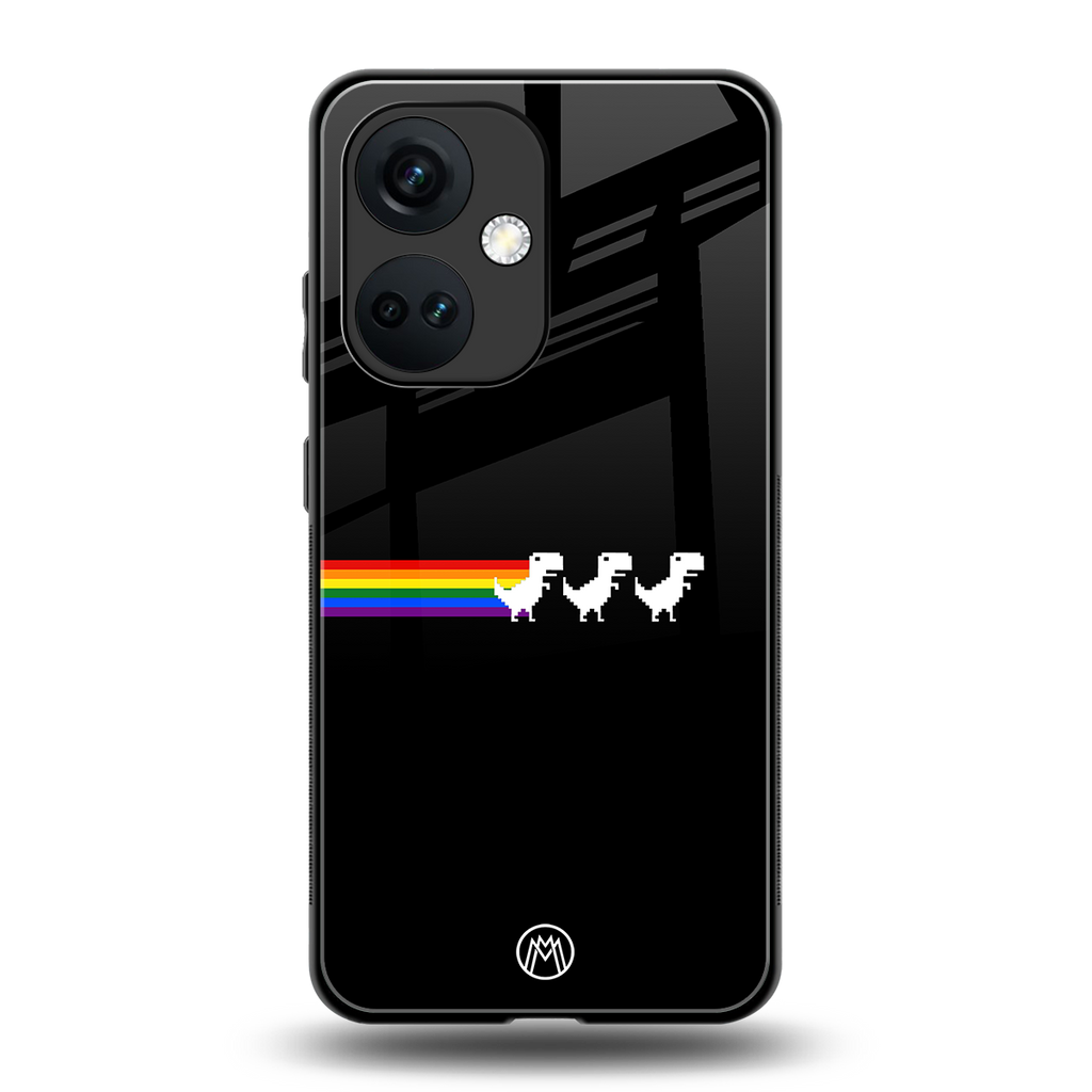 proud dinosaurs dark edition back phone cover | glass case for oneplus nord ce 3