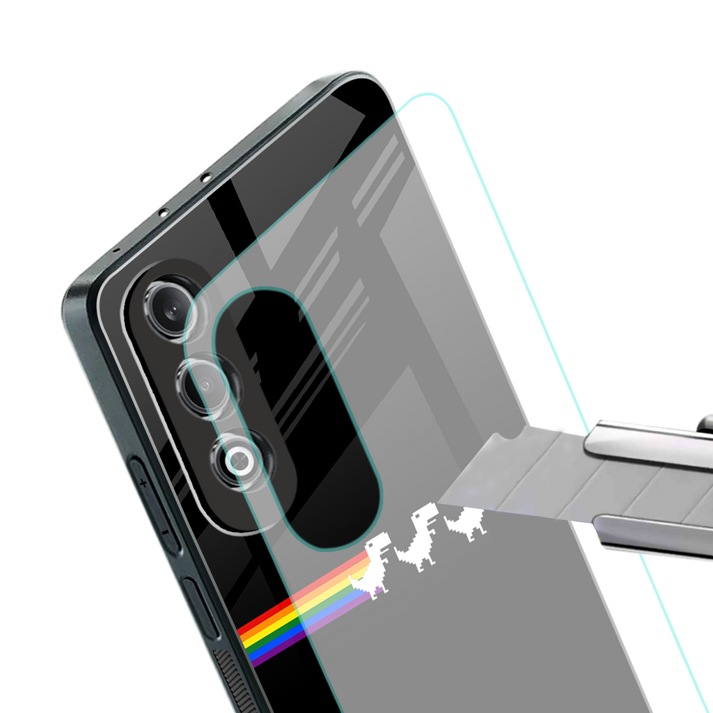 proud dinosaurs dark edition back phone cover | glass case for oneplus nord ce 4