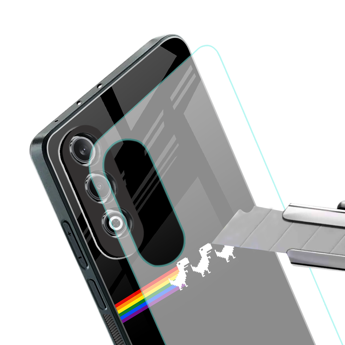 proud dinosaurs dark edition back phone cover | glass case for oneplus nord ce 4
