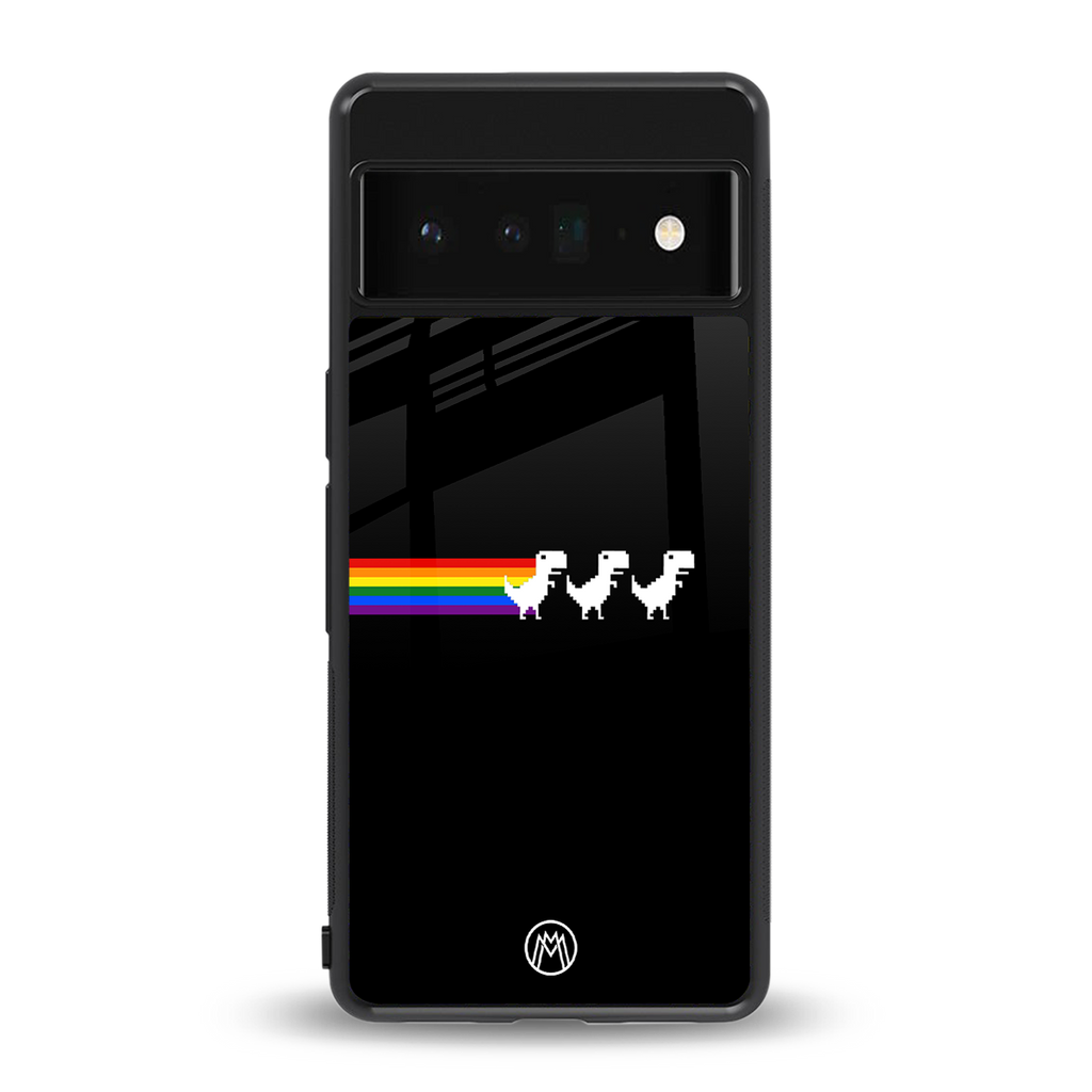 proud dinosaurs dark edition back phone cover | glass case for google pixel 6 pro