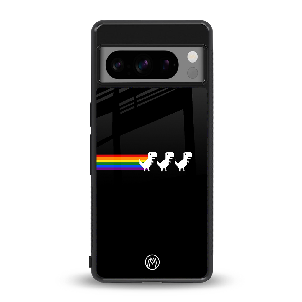 proud dinosaurs dark edition back phone cover | glass case for google pixel 8 pro