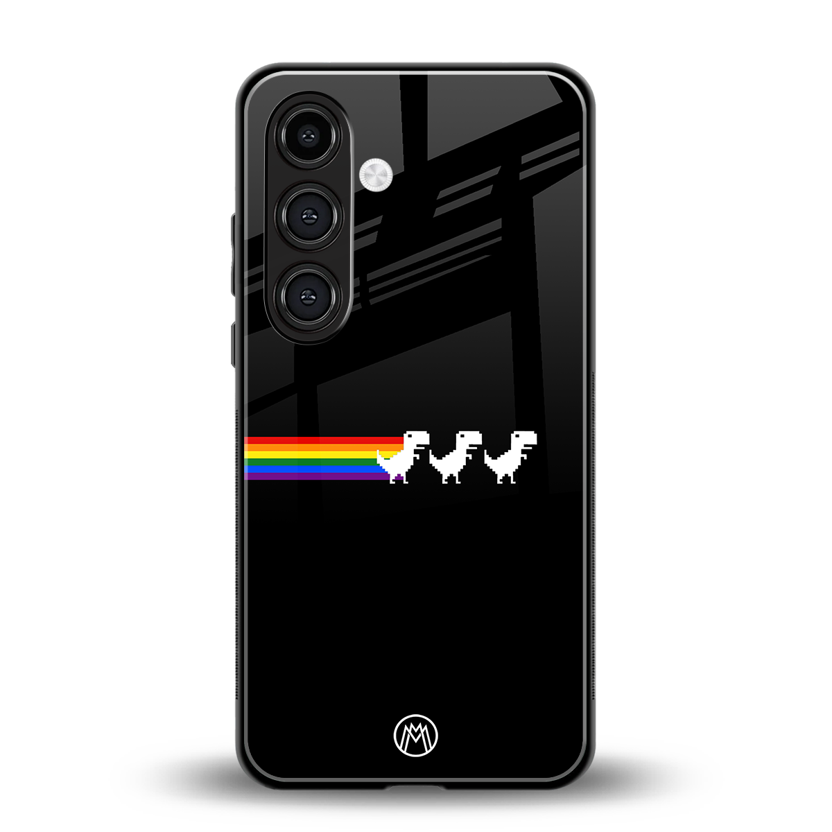 proud dinosaurs dark edition back phone cover | glass case for samsung galaxy s24 fe