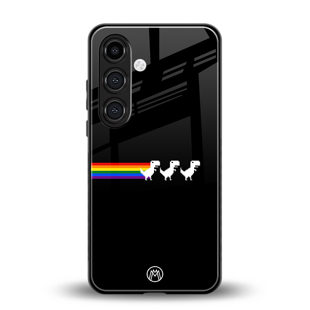 proud dinosaurs dark edition back phone cover | glass case for samsung galaxy s24 plus
