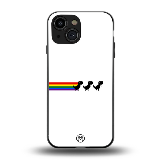 proud dinosaurs back phone cover | glass case for iphone 13 mini