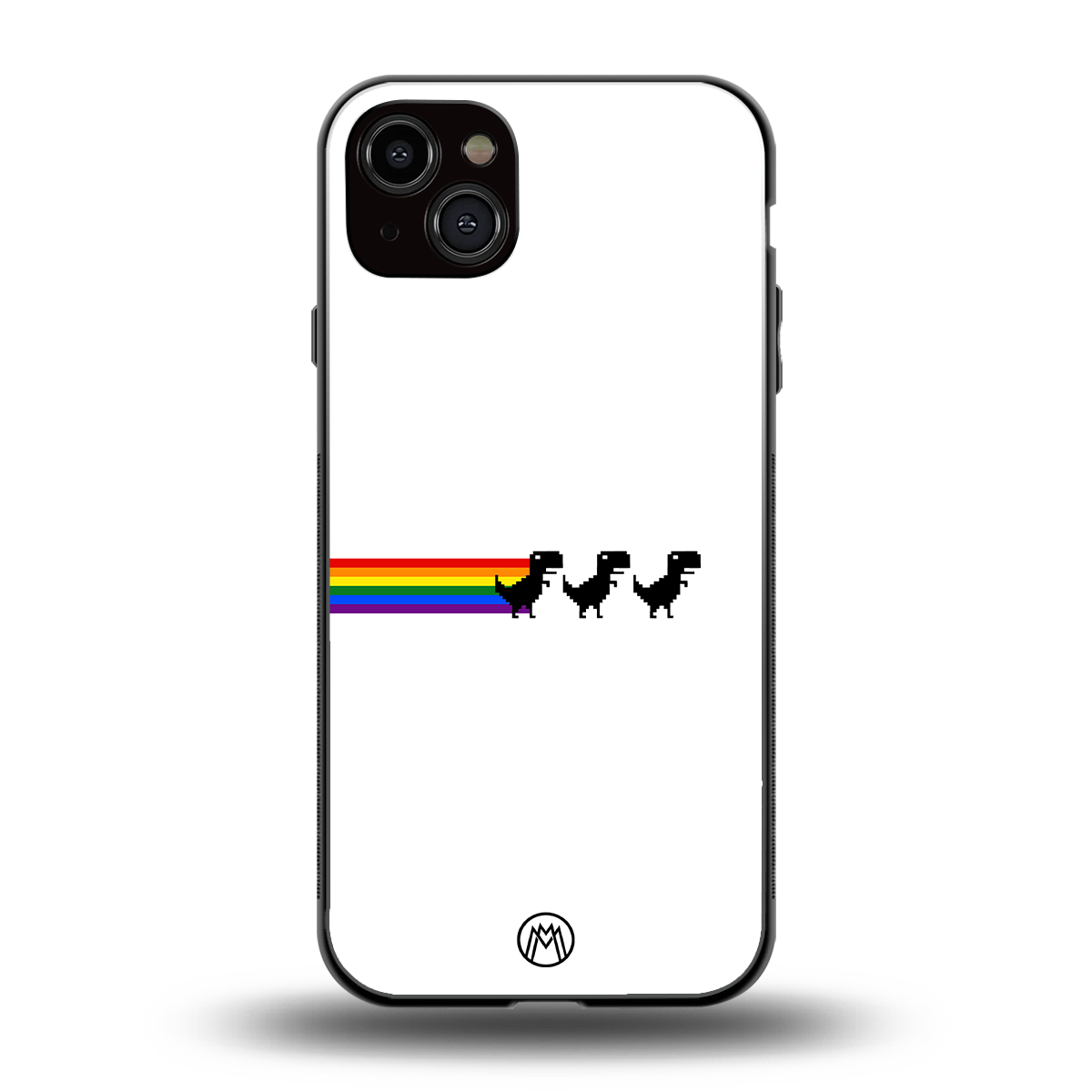 proud dinosaurs back phone cover | glass case for iphone 15 plus