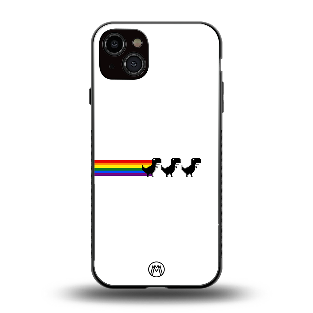 proud dinosaurs back phone cover | glass case for iphone 14 plus