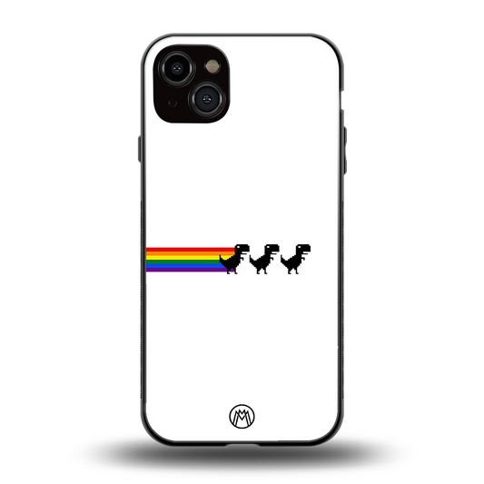 proud dinosaurs back phone cover | glass case for iphone 14 plus