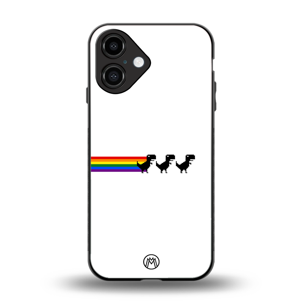 proud dinosaurs back phone cover | glass case for iphone 16