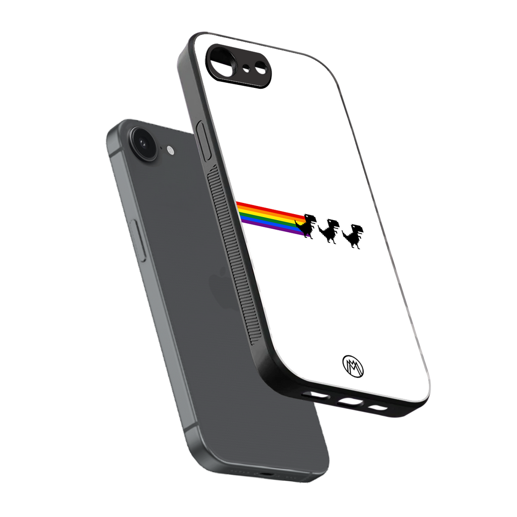 proud dinosaurs back phone cover | glass case for iphone 16e