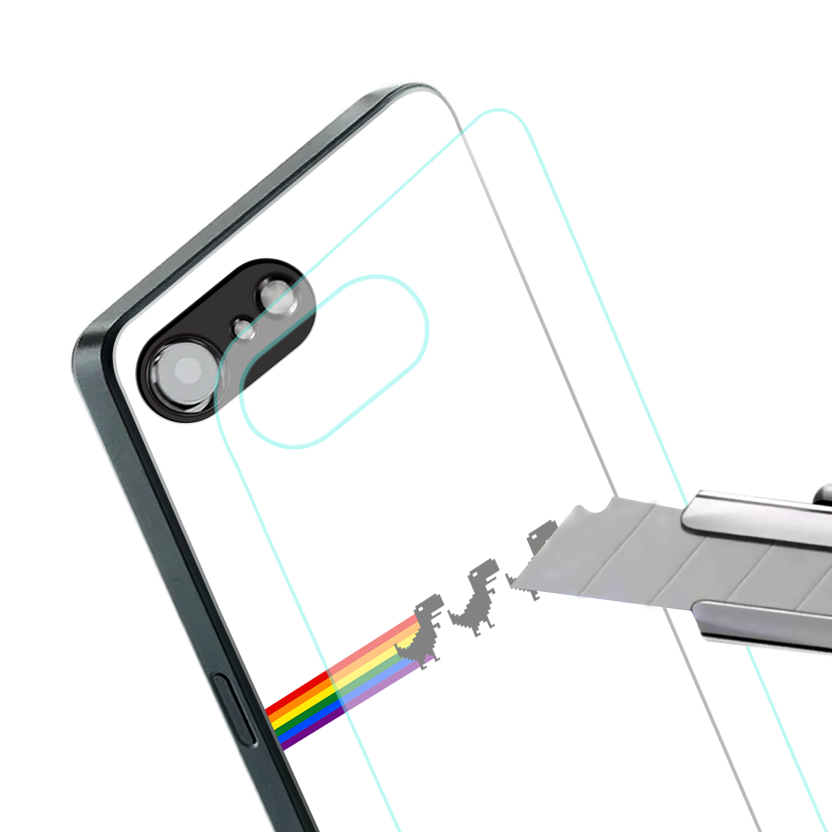 proud dinosaurs back phone cover | glass case for iphone 16e