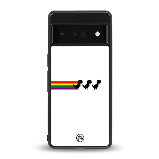 proud dinosaurs back phone cover | glass case for google pixel 6 pro