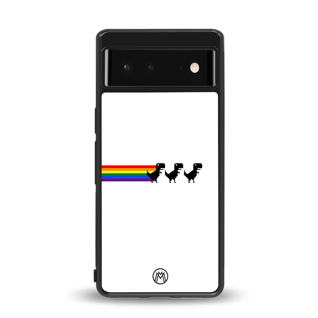 proud dinosaurs back phone cover | glass case for google pixel 6