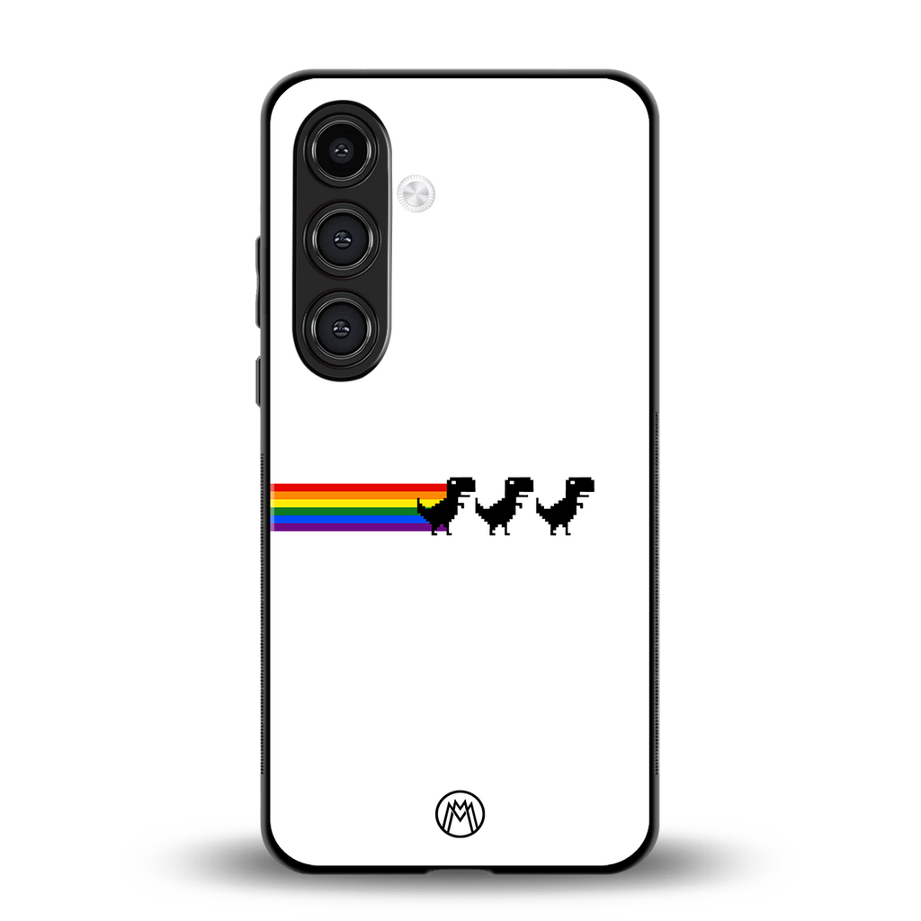 proud dinosaurs back phone cover | glass case for samsung galaxy s24 plus