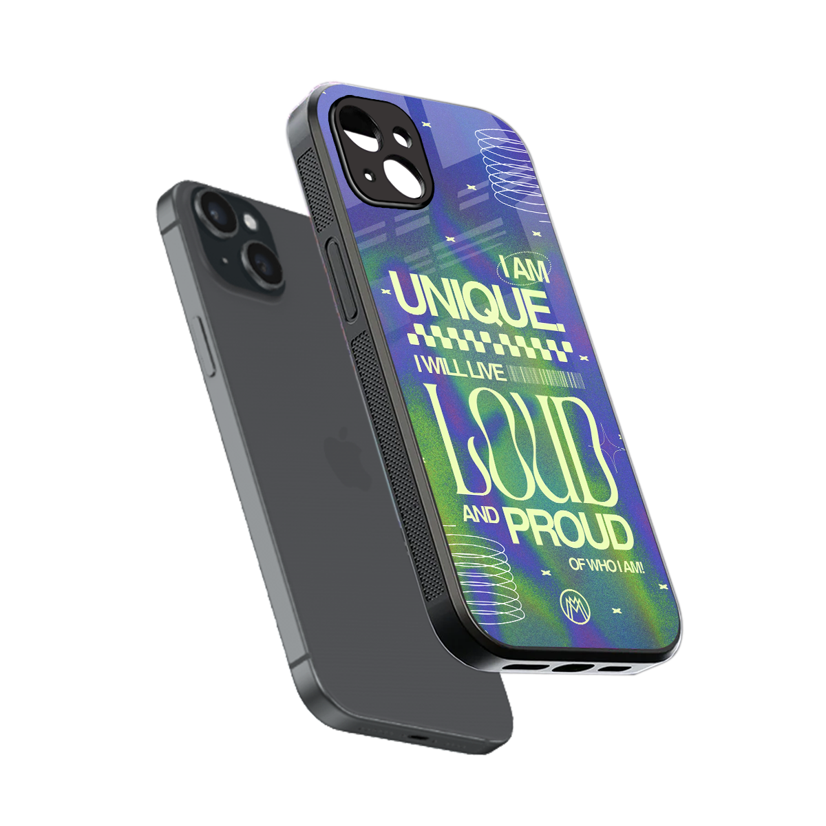 proudly me back phone cover | glass case for iphone 15 plus
