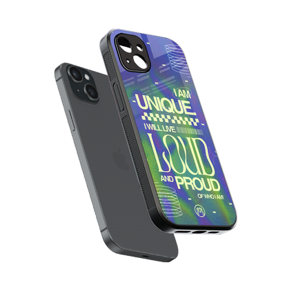proudly me back phone cover | glass case for iphone 14 plus