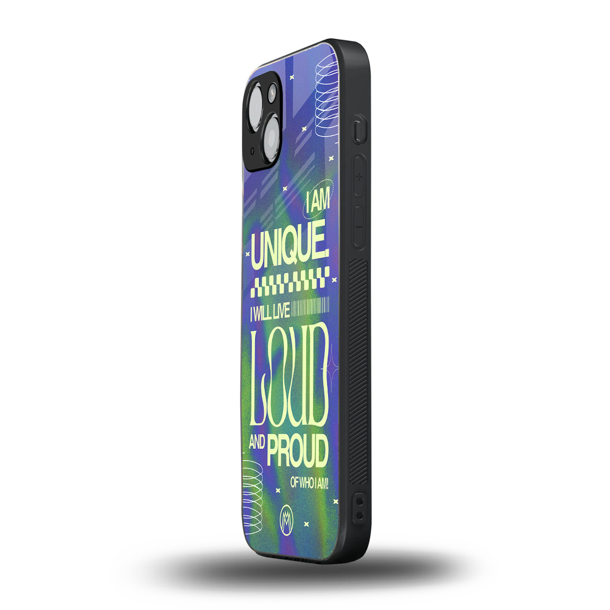 proudly me back phone cover | glass case for iphone 15 plus