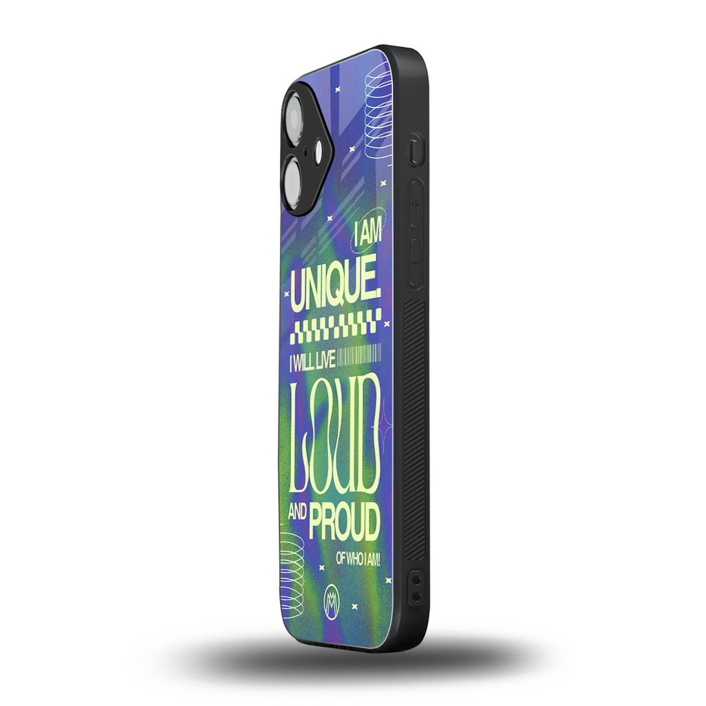 proudly me back phone cover | glass case for iphone 16 plus