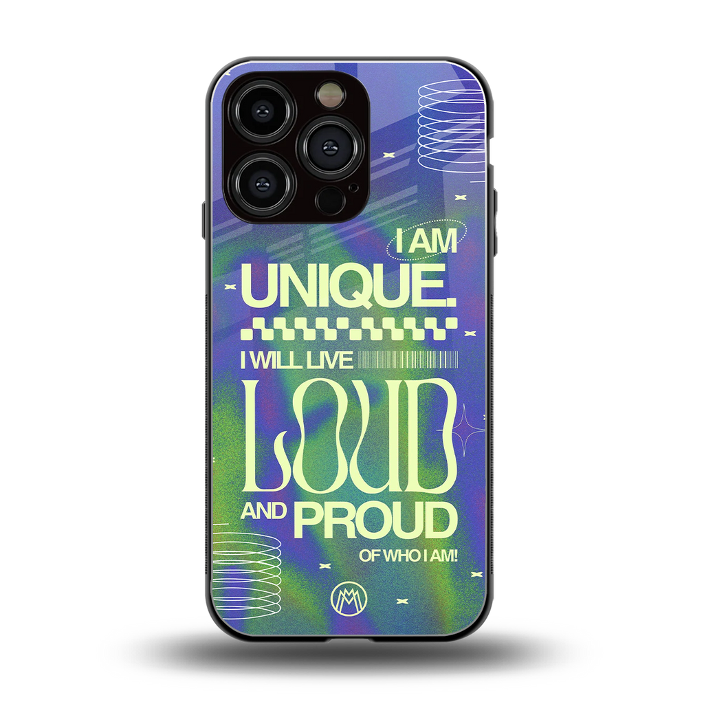 proudly me back phone cover | glass case for iphone 16 pro