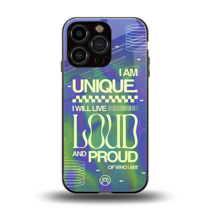 proudly me back phone cover | glass case for iphone 16 pro