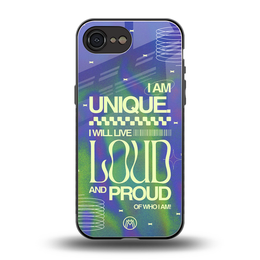 proudly me back phone cover | glass case for iphone 16e